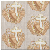 Christliches Kreuz der Gebet-Hände Stoff (Nahaufnahme)