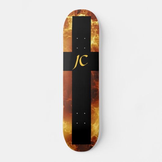 Christliches Kreuz des Feuer-JC Skateboard (Vorderseite)