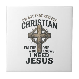 Christliches Kreuz Dornenkrone Vintage Glaubens-Sh Fliese