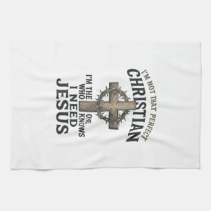 Christliches Kreuz Dornenkrone Vintage-Glaubens-Sh Geschirrtuch