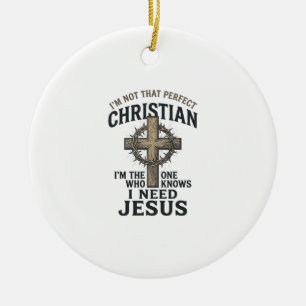Christliches Kreuz Dornenkrone Vintage-Glaubens-Sh Keramik Ornament