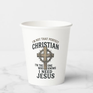 Christliches Kreuz Dornenkrone Vintage-Glaubens-Sh Pappbecher