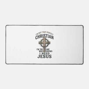 Christliches Kreuz Dornenkrone Vintage-Glaubens-Sh Schreibtischunterlage