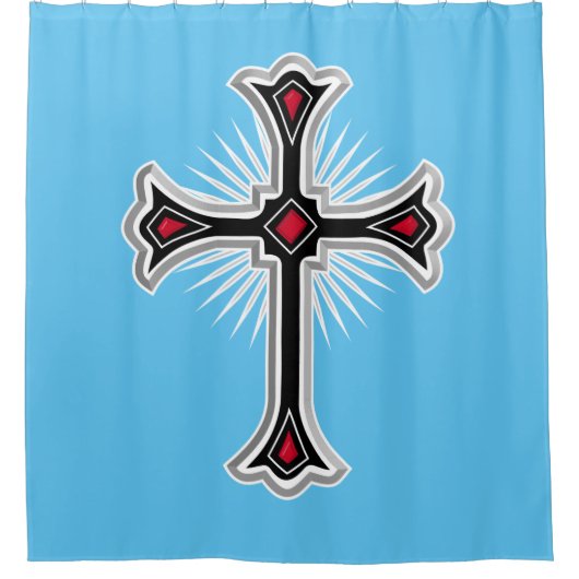 Christliches Kreuz Duschvorhang (Vorderseite)