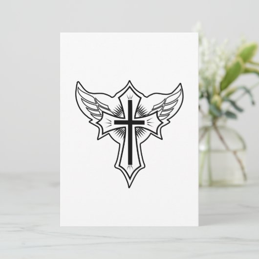 Christliches Kreuz Einladung (Stehend Vorderseite)