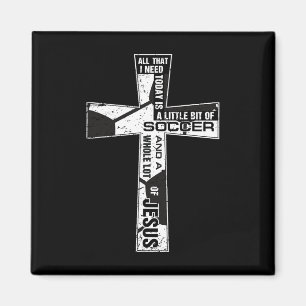 Christliches Kreuz Fußball Kunst Alles, was ich br Magnet