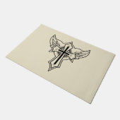 Christliches Kreuz Fußmatte (Schrägansicht)