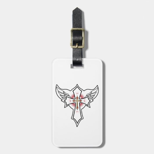 Christliches Kreuz Gepäckanhänger (Vorderseite vertikal)
