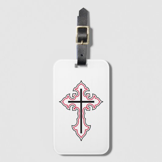 Christliches Kreuz Gepäckanhänger (Vorderseite Vertikal)