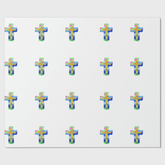 Christliches Kreuz Geschenkpapier (Saum)