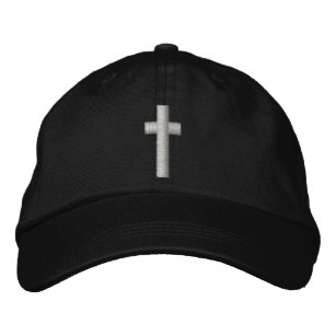 Christliches Kreuz gestickter Hut