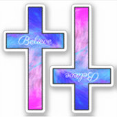 Christliches Kreuz glauben Aufkleber (Vorderseite)