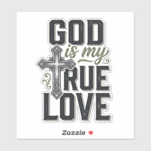 Christliches Kreuz Gott Ist Meine Wahre Liebe Vekt Aufkleber