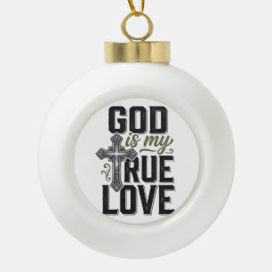 Christliches Kreuz Gott Ist Meine Wahre Liebe Vekt Keramik Kugel-Ornament