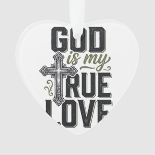 Christliches Kreuz Gott Ist Meine Wahre Liebe Vekt Ornament