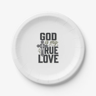 Christliches Kreuz Gott ist meine wahre Liebe Vekt Pappteller