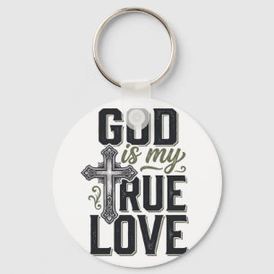 Christliches Kreuz Gott ist meine wahre Liebe Vekt Schlüsselanhänger