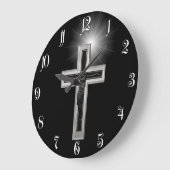 Christliches Kreuz Große Wanduhr (Winkel)