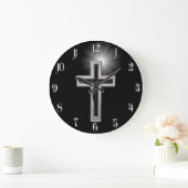 Christliches Kreuz Große Wanduhr (Zuhause)