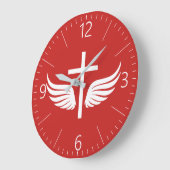 Christliches Kreuz Große Wanduhr (Winkel)