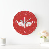 Christliches Kreuz Große Wanduhr (Zuhause)