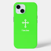 Christliches Kreuz I Liebe Jesus Lime Green