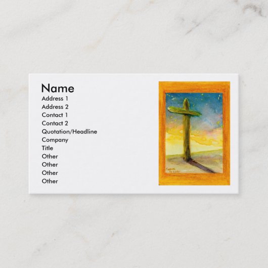 Christliches Kreuz in der Landschaft Visitenkarte (Vorderseite)