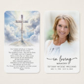 Christliches Kreuz In Loving Memory Gebetskarten (Vorne & Hinten)