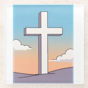 Christliches Kreuz Inspirierend Glasuntersetzer