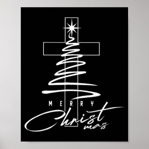 Christliches Kreuz Jesus Frohe Weihnachten Xmas Ba Poster