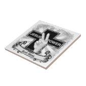 Christliches Kreuz Jesus Power Fliese (Seite)
