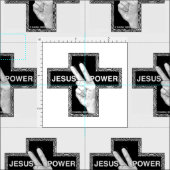 Christliches Kreuz Jesus Power Stoff (Kachel)