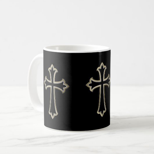 Christliches Kreuz Kaffeetasse (Vorderseite Links)