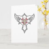 Christliches Kreuz Karte (Gelbe Blume)