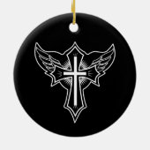 Christliches Kreuz Keramik Ornament (Hinten)