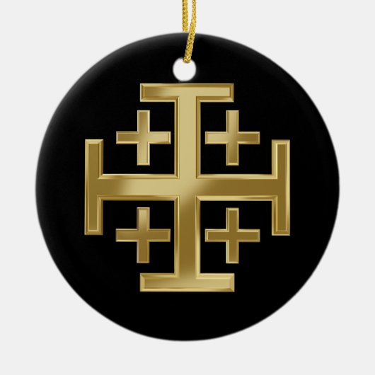 Christliches Kreuz Keramik Ornament (Vorne)