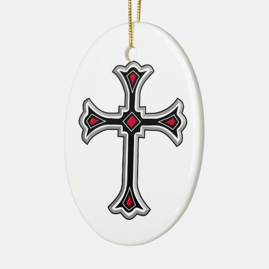 Christliches Kreuz Keramik Ornament (Links)