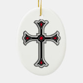 Christliches Kreuz Keramik Ornament (Hinten)