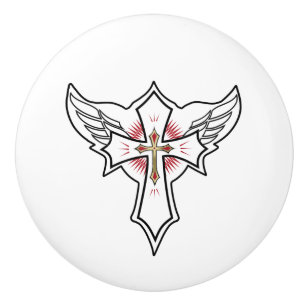 Christliches Kreuz Keramikknauf