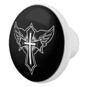 Christliches Kreuz Keramikknauf (Rechts)