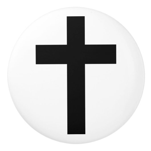 Christliches Kreuz Keramikknauf (Vorderseite)