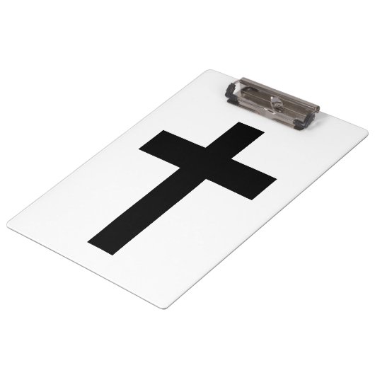 Christliches Kreuz Klemmbrett (Schrägansicht)