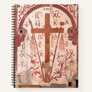 Christliches Kreuz Kunstwerk Notizblock