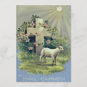 Christliches Kreuz Lamm Stern Einladung