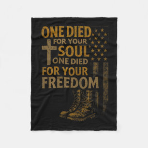 Christliches Kreuz Militär Veteran Amerikanische F Fleecedecke