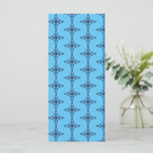 Christliches Kreuz mit blauem Ornament (Stehend Vorderseite)
