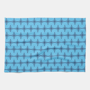 Christliches Kreuz mit blauem Ornament Geschirrtuch