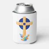 Christliches Kreuz mit Blume Dosenkühler (Kanne Rückseite)
