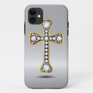 Christliches Kreuz mit "Diamant-" Steinen Case-Mate iPhone Hülle