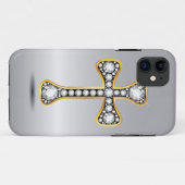 Christliches Kreuz mit "Diamant-" Steinen Case-Mate iPhone Hülle (Rückseite (Horizontal))